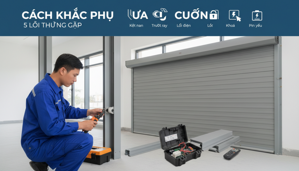 Cách khắc phục 5 lỗi thường gặp ở cửa cuốn khe thoáng