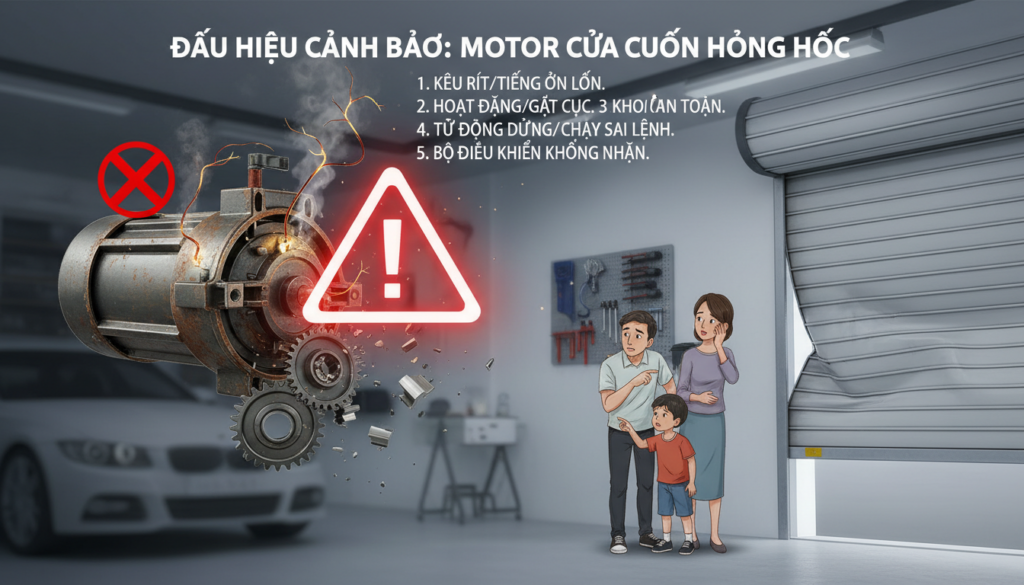 Những dấu hiệu cảnh báo motor cửa cuốn của bạn cần được sửa chữa