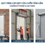 Quy trình lắp đặt cửa cuốn tấm liền chuẩn kỹ thuật an toàn