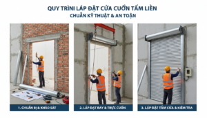 Quy trình lắp đặt cửa cuốn tấm liền chuẩn kỹ thuật an toàn